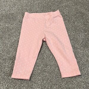 Sweet honey Pink and white polka dot pants with white buttons on the side 12 mon